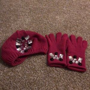 Brand new Betsy Johnson hat/glove set